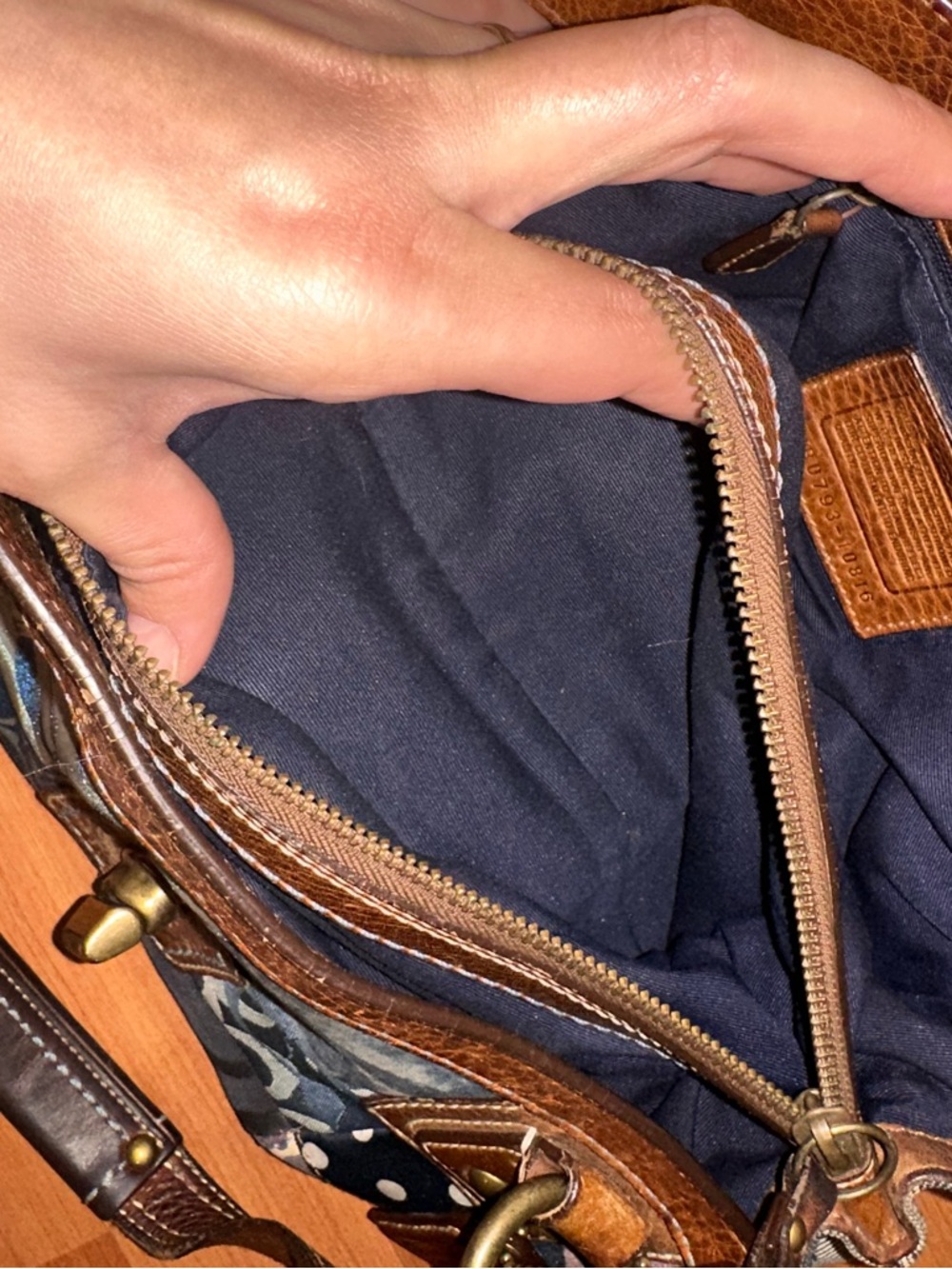 Vintage Coach Blue Denim Patchwork Purse - Picture 5 of 8